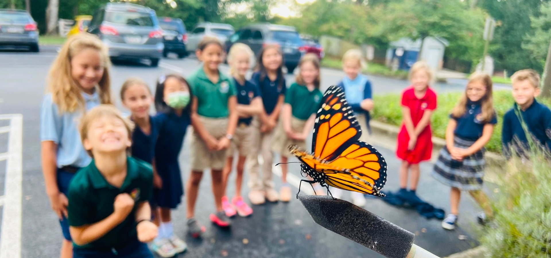butterfly and children